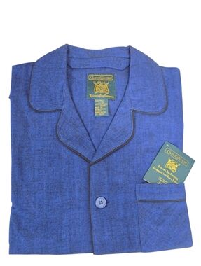 Charter Collection Hudson’s Bay Company Pajama Shirt Mens L Blue Cotton NWOT